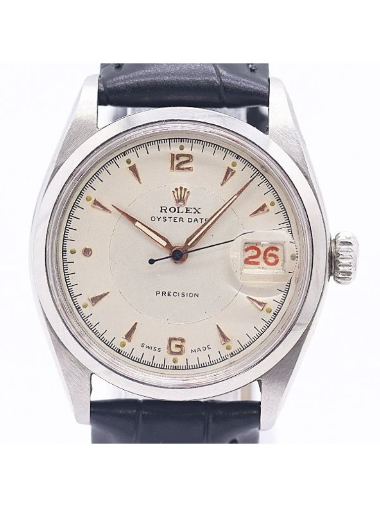 Rolex Oyster Date Hand Wound Silver Dial Watch